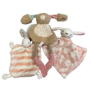 Lovey Bundle Rabbit Bunny Kaloo Bebe Creative Co-Op Baby Kiss Soft Plush Blanket
